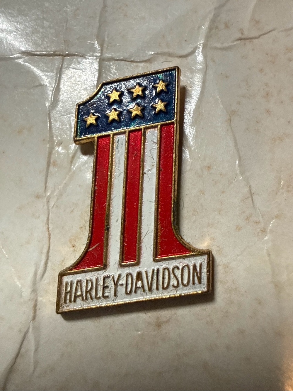 Vintage Harley-Davidson Patriotic Enamel Pin